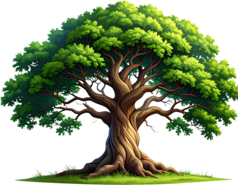 green tree isolated on white