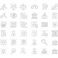 Simple Thin Line Business and Finance Icon Set Collection