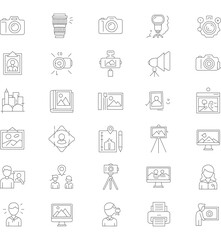 Minimalist Outline Line Art Business and Finance Icon Set Collection