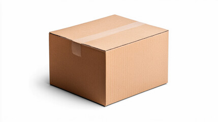 Cardboard Box on Transparent Background