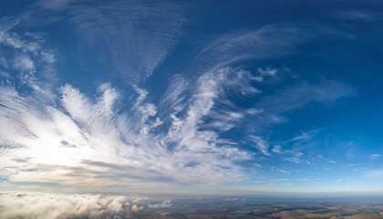 Cirrus Clouds Blue Sky With Clouds Background Aerial Drone Photography