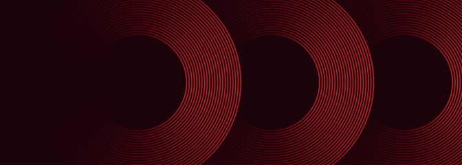 Dark red abstract background with glowing red circle lines. Modern curved line background concept for banners, covers, posters, websites, presentations, brochures, flyers and headers. VOL. 2
