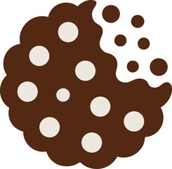 Chocolate chip cookie with bite taken out delicious treat isolated