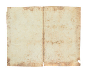 Old vintage ancient paper sheet with textured surface, isolated on transparent background. THIS IS REAL PHOTO, NOT IS GENERATIVE AI