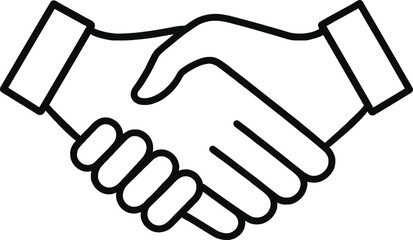 Fototapeta premium Outline icon of a handshake symbolizing agreement partnership and cooperation