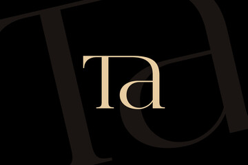 TA or AT letter logo icon design. Classic style luxury initials monogram.