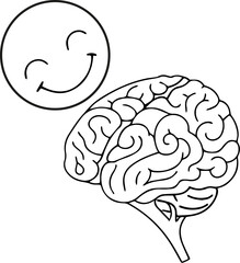 Happy Brain and Positive Thinking Concept