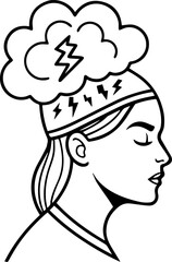 Stressful Thoughts Mind Storm Concept