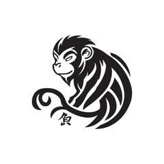 Vector silhouette of the cat  sitting,  black color, isolated on white background