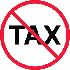 no tax icon set. Tax free sign and tax boycott. Tax  prohibited sign