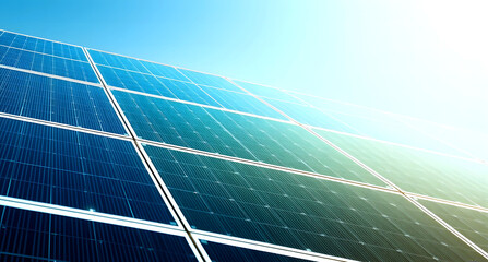 Solar power plant abstract technology background.