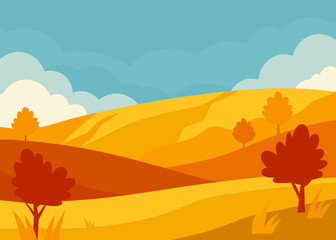 oil painting golden autumn field landscape background