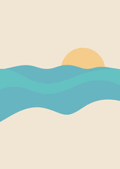 watercolor gentle sea breeze and sand background