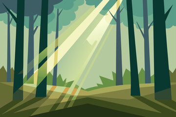 watercolor forest sunlight rays painting background