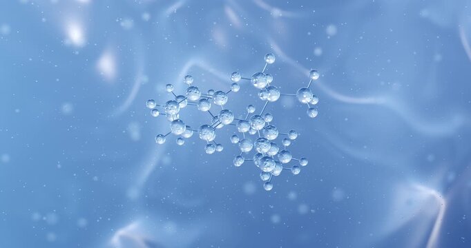Emopamil rotating molecular structure, 3d model of experimental drug
