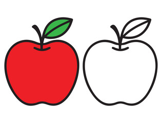 Simple apple outline illustration for coloring. Great for kids’ fruit-themed coloring pages, printable art projects, and fun creative learning activities.
