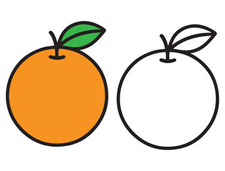 Bright orange outline illustration for coloring. Perfect for kids’ fruit-themed coloring pages, printable worksheets, and creative learning fun.