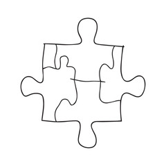 jigsaw puzzle with missing piece on white isolated background, puzzle vector illustration stoary board ideas
