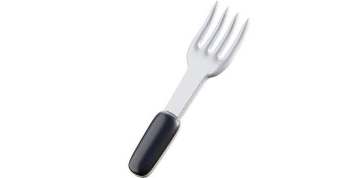 metal fork png, stainless steel fork, dining utensil, kitchen tool, tableware, silver fork, eating utensil, modern flatware, cutlery item, fork with black handle png, restaurant utensil, household ite