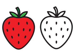 Simple strawberry outline illustration for coloring. Great for kids’ fruit-themed coloring pages, creative art projects, and printable educational activities.