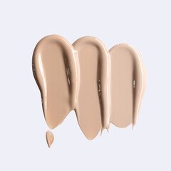 makeup cosmetics textures, foundation\concealer\primer swatch
