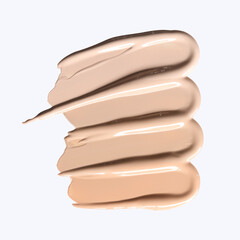 makeup cosmetics textures, foundation\concealer\primer swatch
