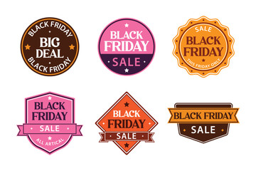Black Friday Sale Vector Badge Bundle