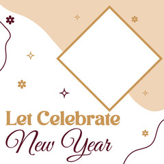 Let Celebrate New Year Photo Frame Vector