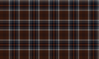 Seamless plaid pattern in brown, navy, gray, and orange for designing clothes, skirts, pants, dresses, and aprons that look classic yet modern in every season.