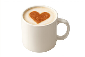 Fototapeta premium Latte art heart in white ceramic coffee mug