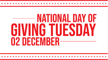 Modern and simple National Day of Giving Tuesday banner graphic on white background, ideal for fundraising and events