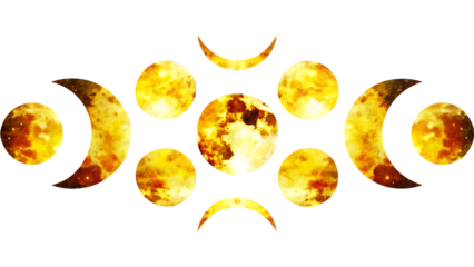 illustration of moon phases showcasing celestial isolated on white background png, ai generated