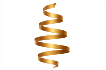 Golden spiral ribbon streamer celebrating festive moments