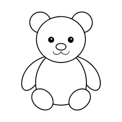 Cute teddy bear with round ears simple shapes vector illustration