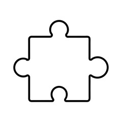 single jigsaw puzzle piece in bright primary color vector illustration

