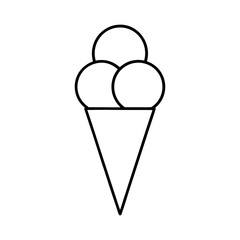 Single ice cream cone with two scoops pink and mint vector illustration