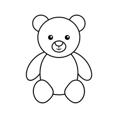 Cute teddy bear with round ears simple shapes vector illustration