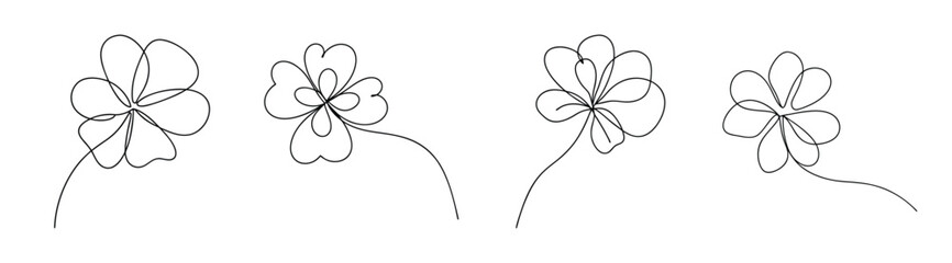 Sketch of four geranium flowers delicate line art botanical drawing floral element graphic