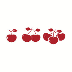 Cherry fruit icon, Cherry silhouette Vector