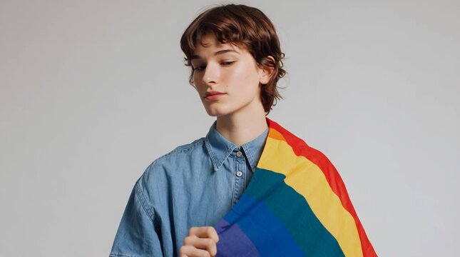 Youngster who is LGBTQIA activist. LGBT rights. Transwoman