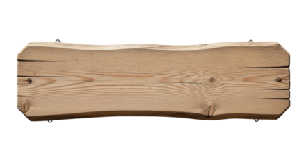 Rustic wooden sign with natural edges transparent background cutout png