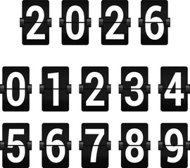 2026 Happy new year countdown. Happy new year 2026 vector illustration with counter. Electric meter with numbers. Display of odometer. Dial with watt.