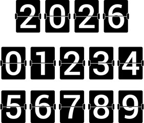 2026 Happy new year countdown. Happy new year 2026 vector illustration with counter. Electric meter with numbers. Display of odometer. Dial with watt.