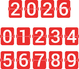 2026 Happy new year countdown. Happy new year 2026 vector illustration with counter. Electric meter with numbers. Display of odometer. Dial with watt.