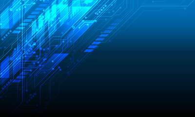 Abstract blue technology circuit data futuristic geometric design modern creative background vector