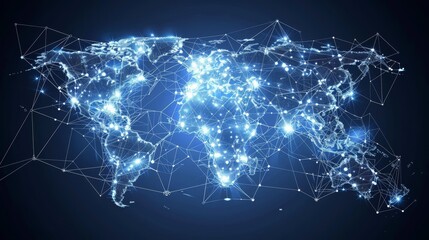 A Global Connectivity Network Illustrating Seamless Digital Connections Across Various Regions
