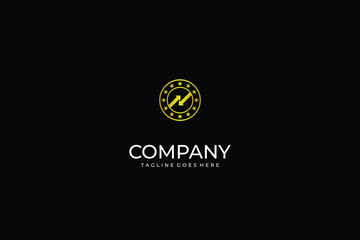 Gold Trade Star Emblem: Circle Zig Zag Arrow Icon, European Quality, Rating, and Finance Regulation Symbol Vector.