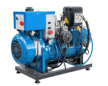Portable Blue Generator with Engine and Control Panel for Outdoor and Emergency Use in Various Environments and Conditions