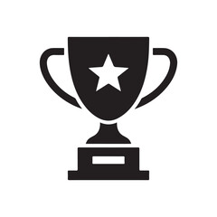 Achievement Trophy Solid Icon for Winners