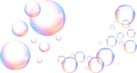Soap bubbles Realistic illustration of set of flying soap bubbles on transparent background Realistic soap bubbles with rainbow reflection set of isolated Set of multicoloured soap bubbles